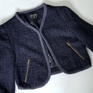 Love Culture Women's Blazer 3/4 Sleeve Blue Sz S